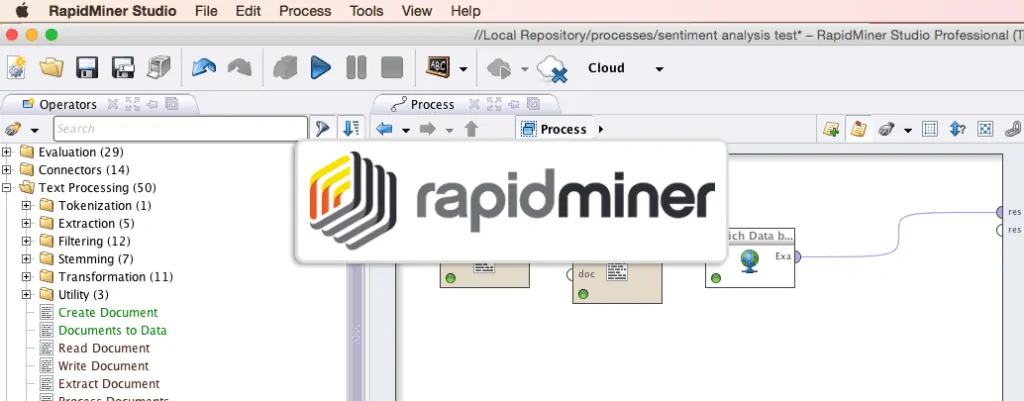 RapidMiner Screenshot for Twinword Sentiment Analysis