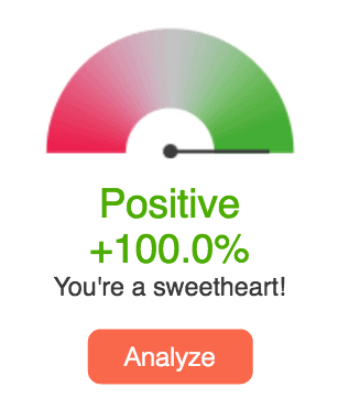 Screenshot of Twinword Writer Tone Analyzer meter