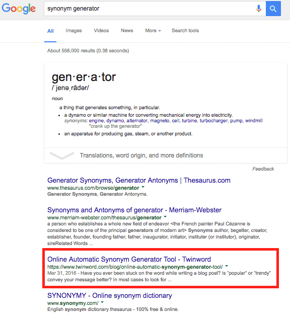 synonym-generator-search-results