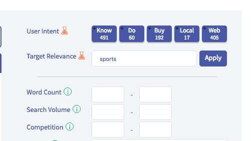 Twinword Ideas - best free keyword research tool with target relevance