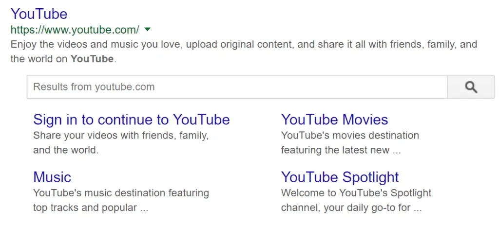 YouTube meta description example