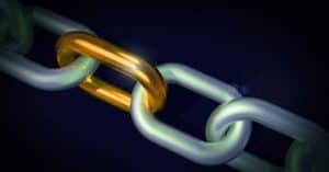 link of chains that is supposed to represent backlink building for basic SEO