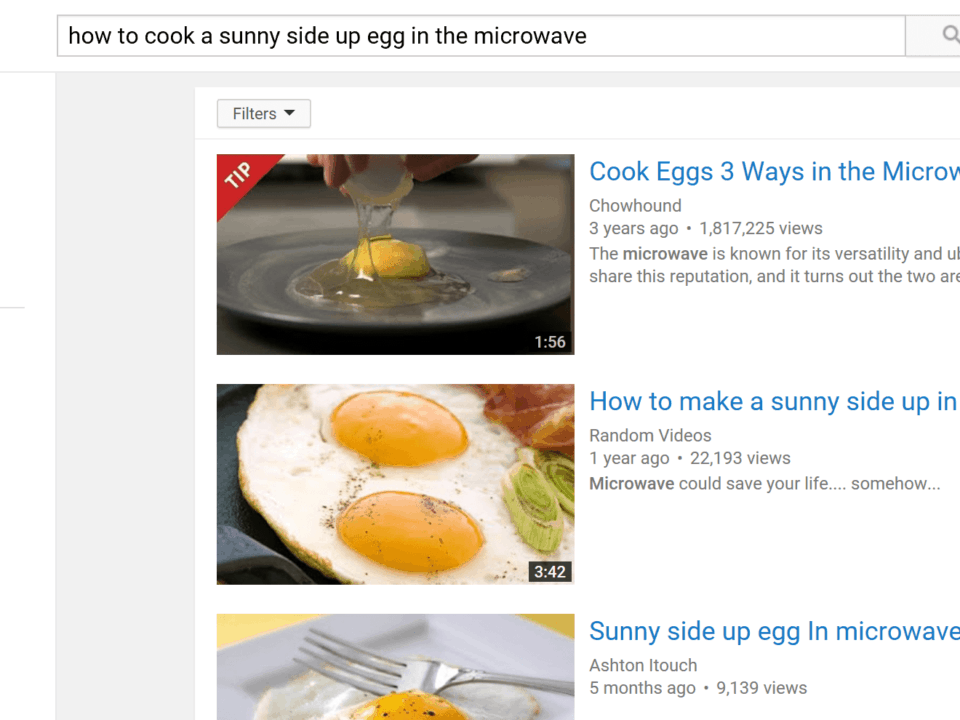 YouTube SERP Search Results Page Screenshot