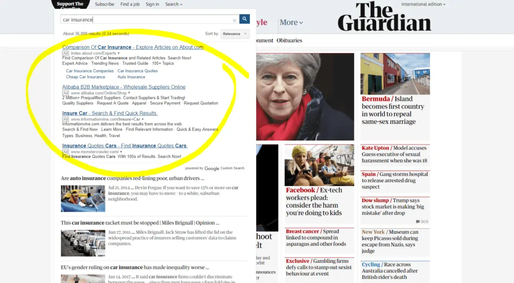 Google Search Partner The Guardian