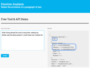 Screenshot of Emotional Analysis API