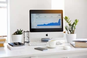 Image of a pc showing growth on google analytics.