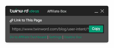 Twinword Ideas Affiliate Box Screenshot