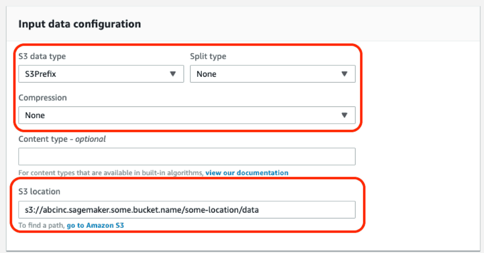 Input data configuration.