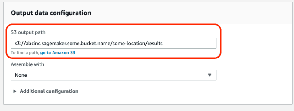 Output data configuration.