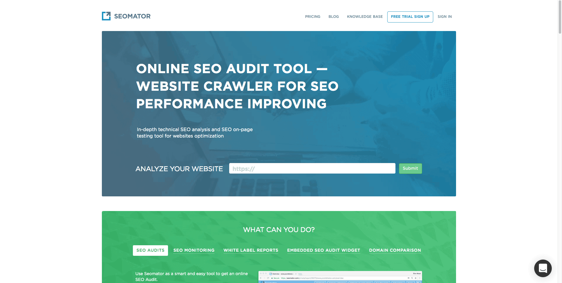 SEOmator SEO audit tool.