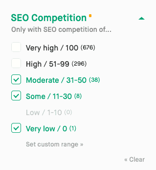 Twinword Ideas SEO competition filter.