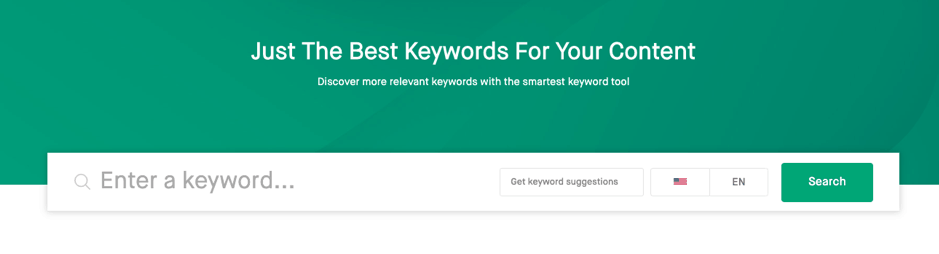 Search bar of the smart keyword tool Twinword Ideas.