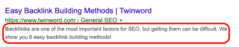 Meta description of Twinword's blog post.