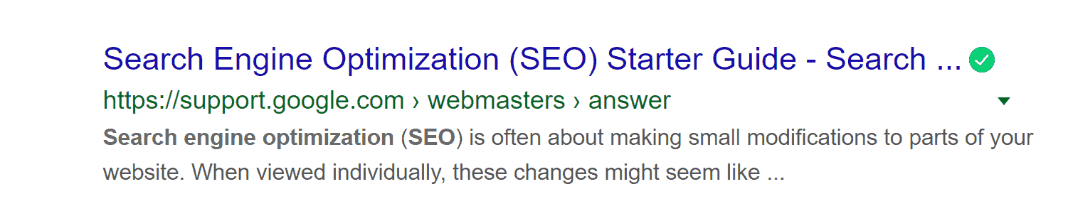 meta description Google SEO starter guide