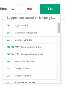 Twinword Ideas supporting over 40 languages and over 200 regional settings