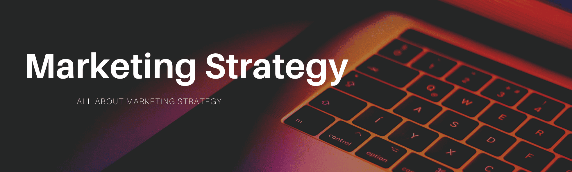 All about marketing strategy banner.