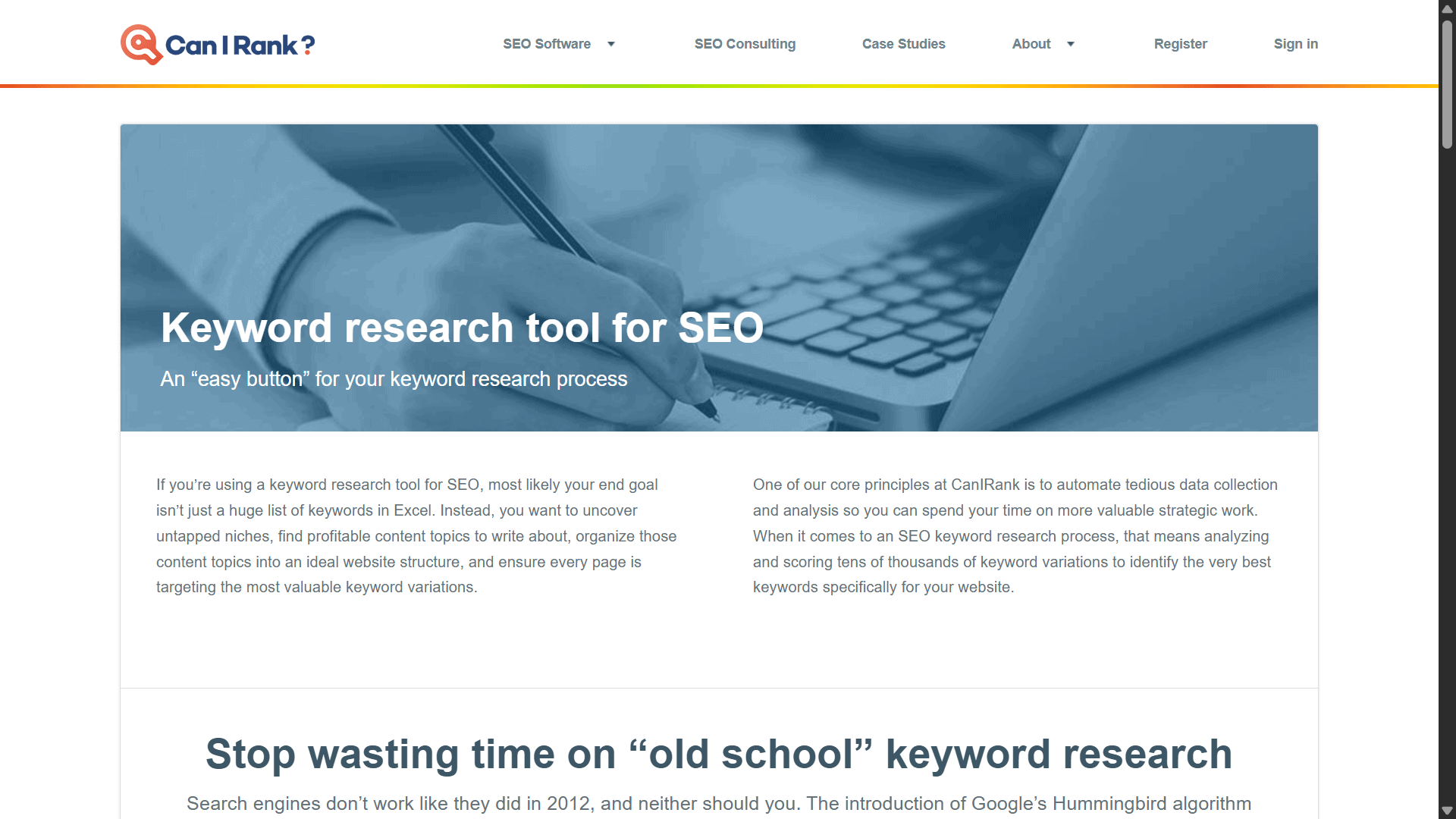 CanIRank website screenshot.