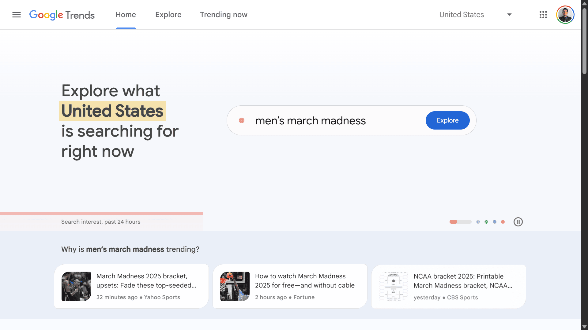Google Trends website screenshot.